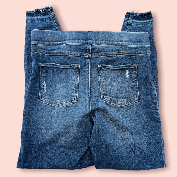 SPANX Distressed Ankle Skinny Jeans, Medium Wash - Picture 4 of 9